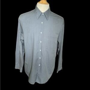 Milano Uomo Men's Long Sleeves Button Front Dress Shirt Gray Size 16.5 34/35